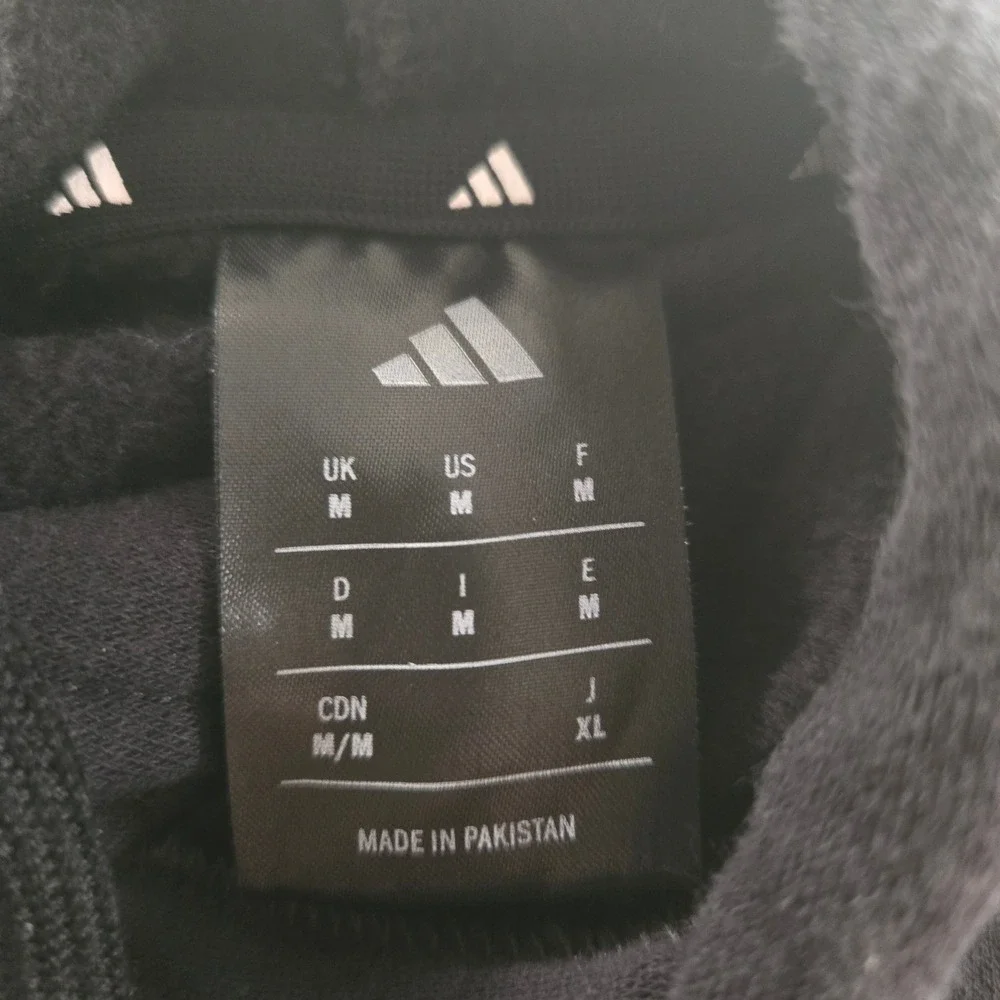 Adidas‎ Hoodie Mens Medium Black Fleece Pullover Sweatshirt